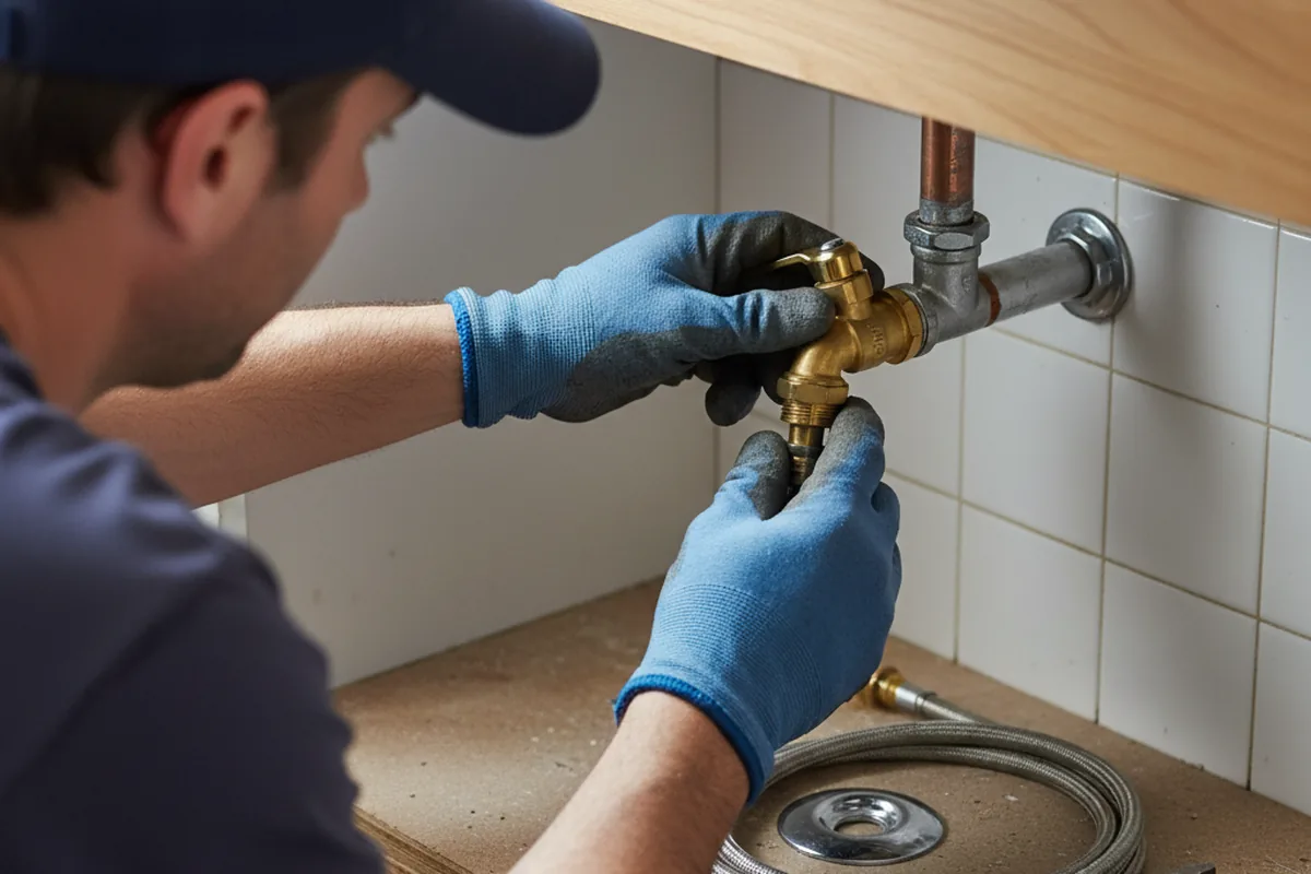 Shutoff valve and fitting work during Emergency Plumbing in Huntersville